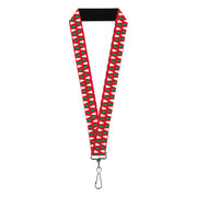 Lanyard - 1.0" - Holiday Cookie Cutter Christmas Tree Red/Green/White Lanyards Buckle-Down