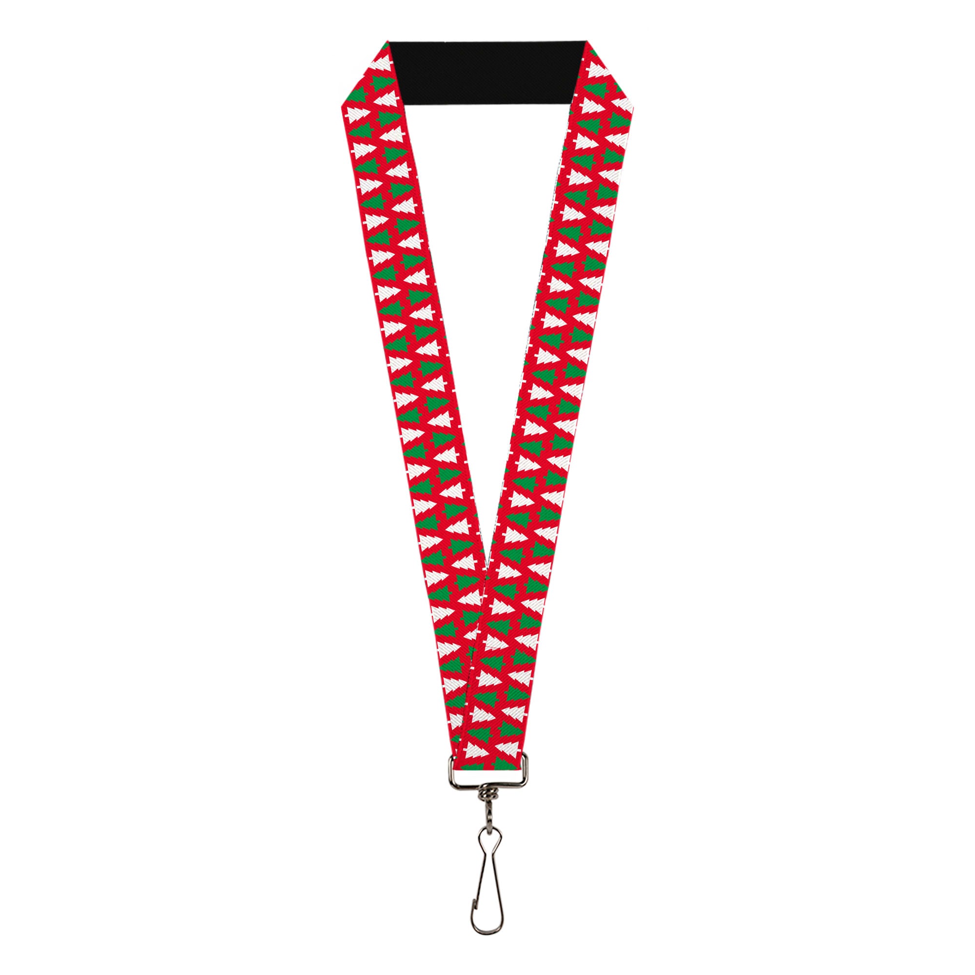 Lanyard - 1.0" - Holiday Cookie Cutter Christmas Tree Red/Green/White Lanyards Buckle-Down