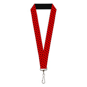 Lanyard - 1.0" - Mustache Monogram Black Red Lanyards Buckle-Down