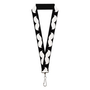 Lanyard - 1.0" - Mustache Black White Lanyards Buckle-Down
