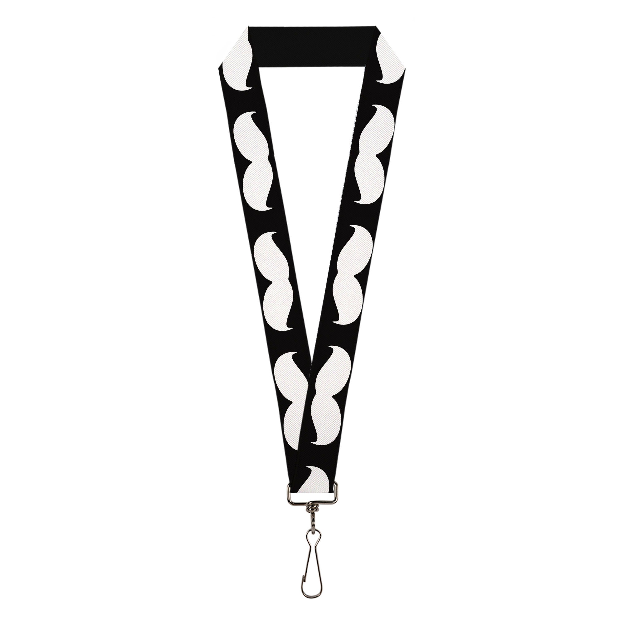 Lanyard - 1.0" - Mustache Black White Lanyards Buckle-Down