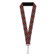 Lanyard - 1.0" - Mini Navajo Black Gray Red White Lanyards Buckle-Down