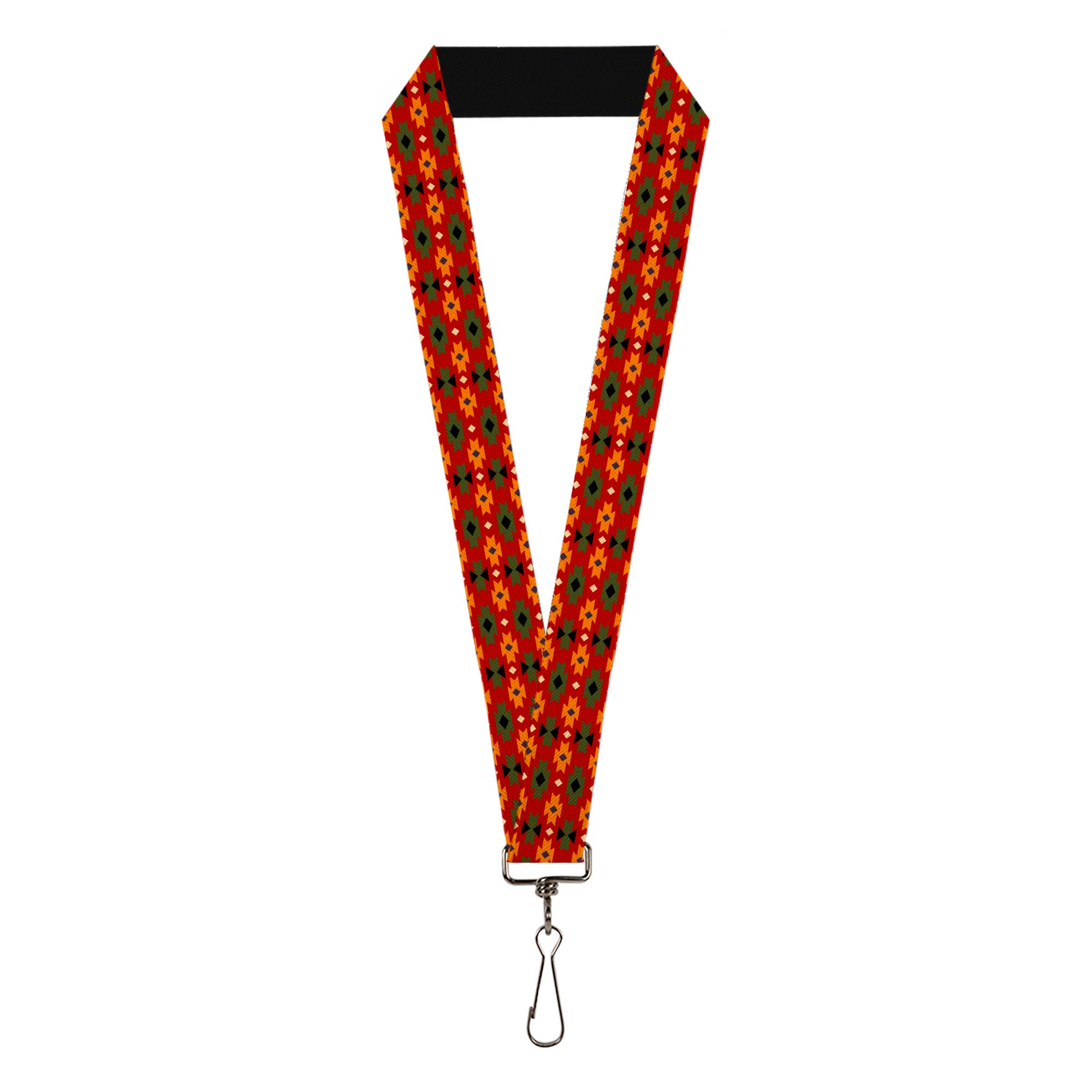 Lanyard - 1.0" - Mini Navajo Tan Rust Olive Black Lanyards Buckle-Down