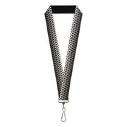 Lanyard - 1.0" - Mustache Monogram Black Grays Lanyards Buckle-Down