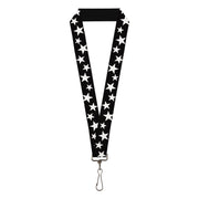 Lanyard - 1.0" - Multi Stars Black White Lanyards Buckle-Down