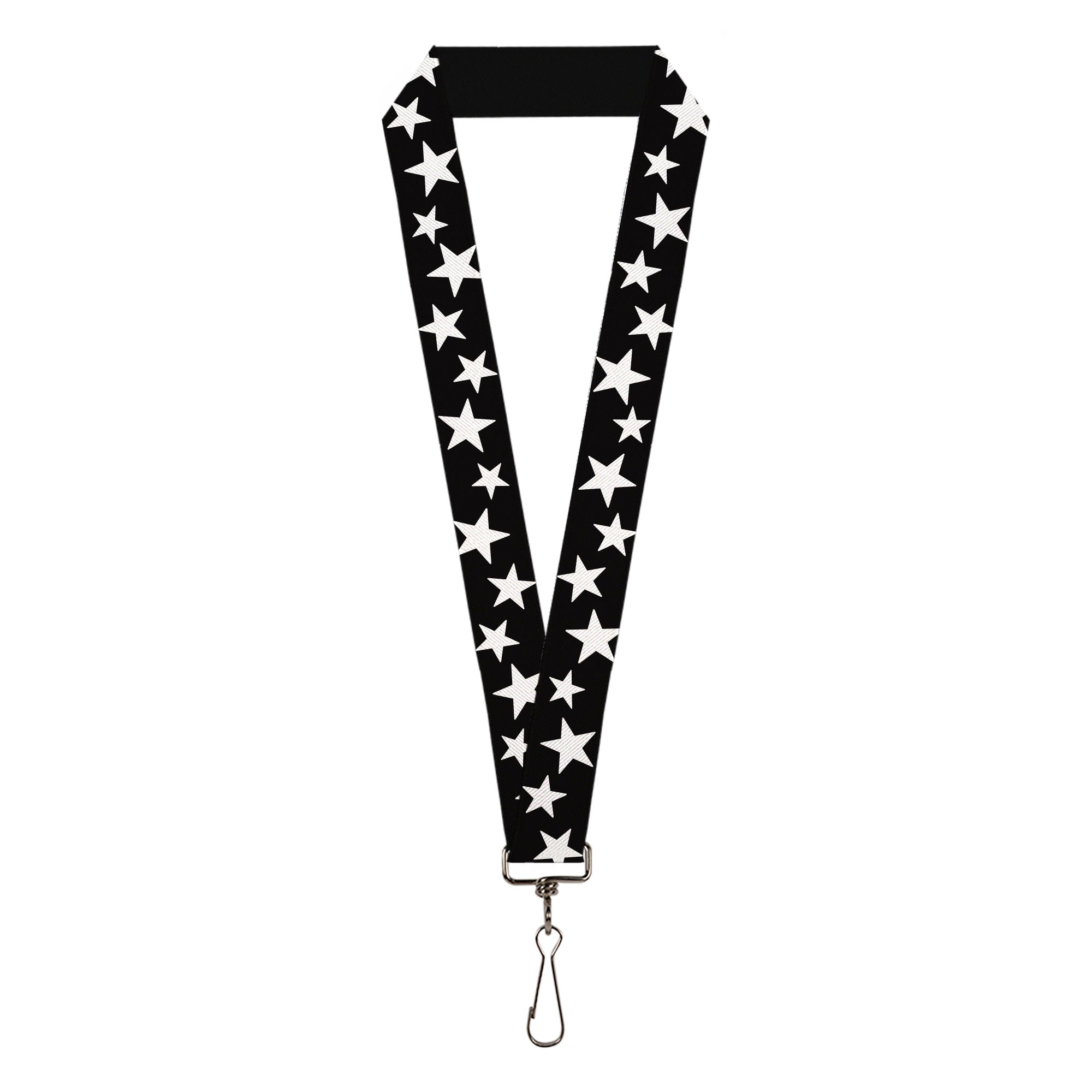Lanyard - 1.0" - Multi Stars Black White Lanyards Buckle-Down