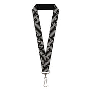Lanyard - 1.0" - Maze Black White Red Lanyards Buckle-Down