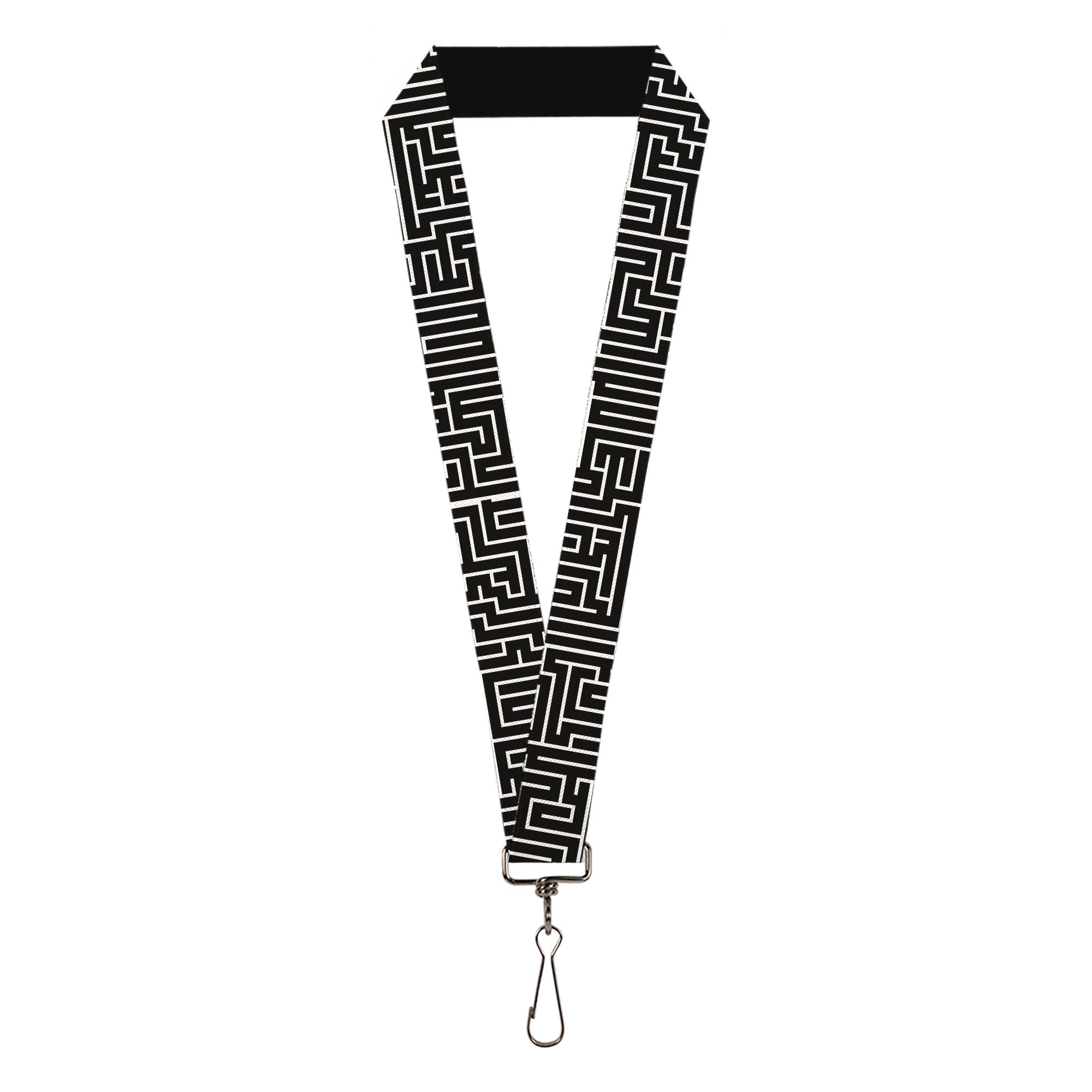 Lanyard - 1.0" - Maze Black White Red Lanyards Buckle-Down