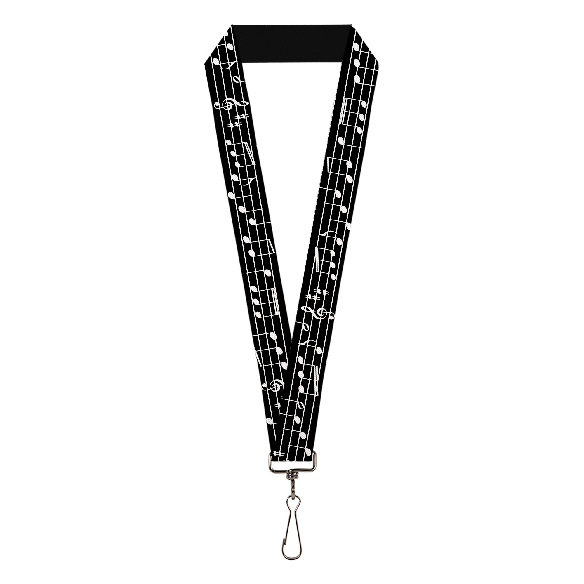 Cordón - 1.0" - Notas musicales Negro Blanco