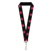 Buckle-Down Lanyard - Marijuana Leaf Repeat Black/Pink Lanyards Buckle-Down
