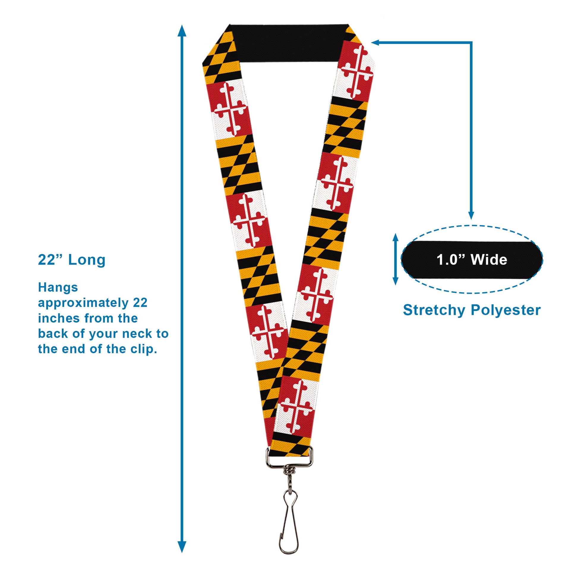 Lanyard - 1.0" - Maryland Flags Lanyards Buckle-Down