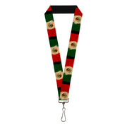 Lanyard - 1.0" - Mexico Flag Distressed Painting Lanyards Buckle-Down