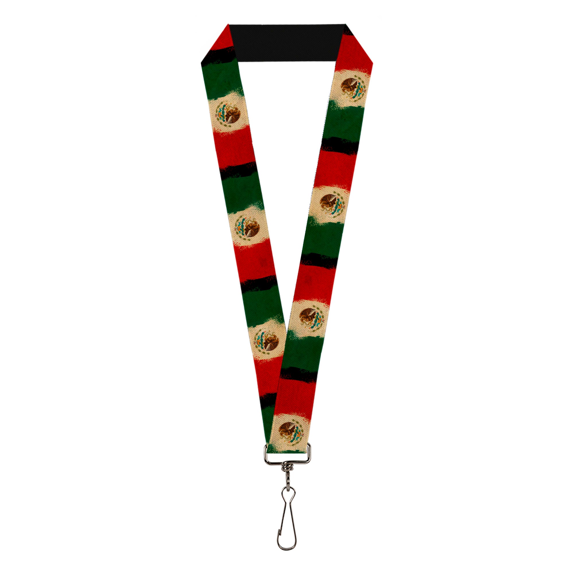 Lanyard - 1.0" - Mexico Flag Distressed Painting Lanyards Buckle-Down