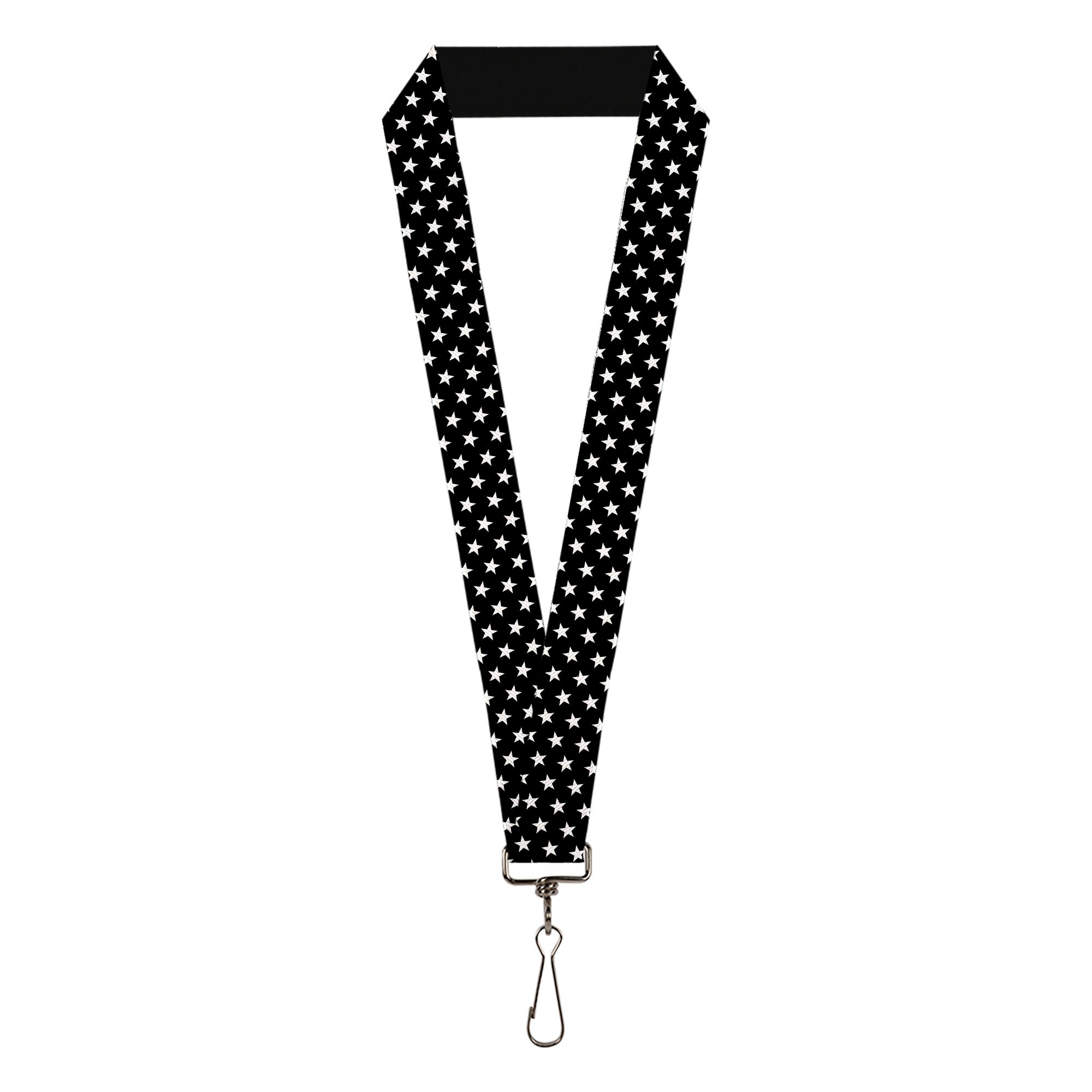 Lanyard - 1.0" - Mini Stars3 Black White Lanyards Buckle-Down