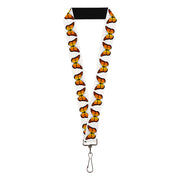 Lanyard - 1.0" - Monarch Butterfly Repeat White Lanyards Buckle-Down