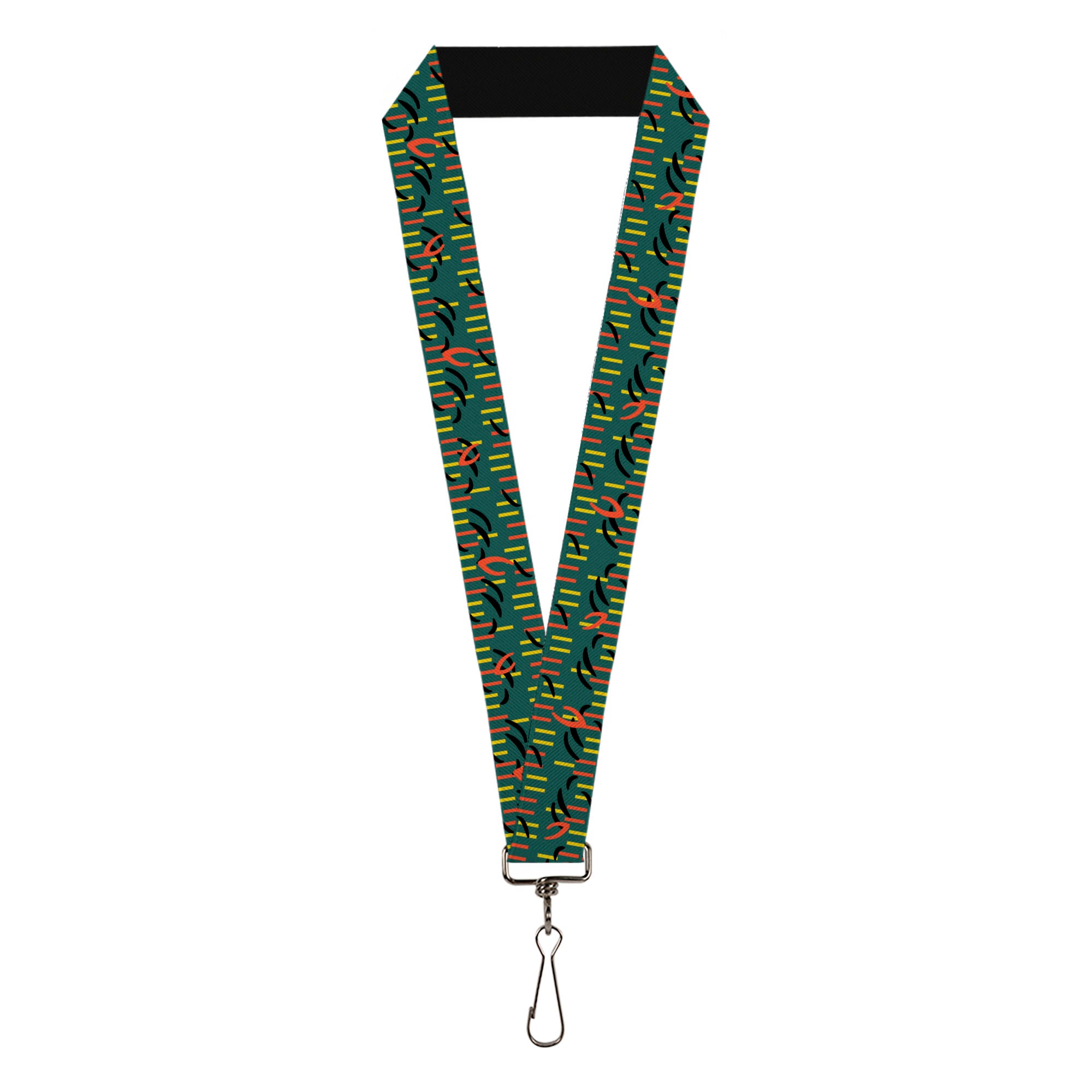 Lanyard - 1.0" - MCO Orlando International Airport Carpet Teal Orange Yellow Black Lanyards Buckle-Down