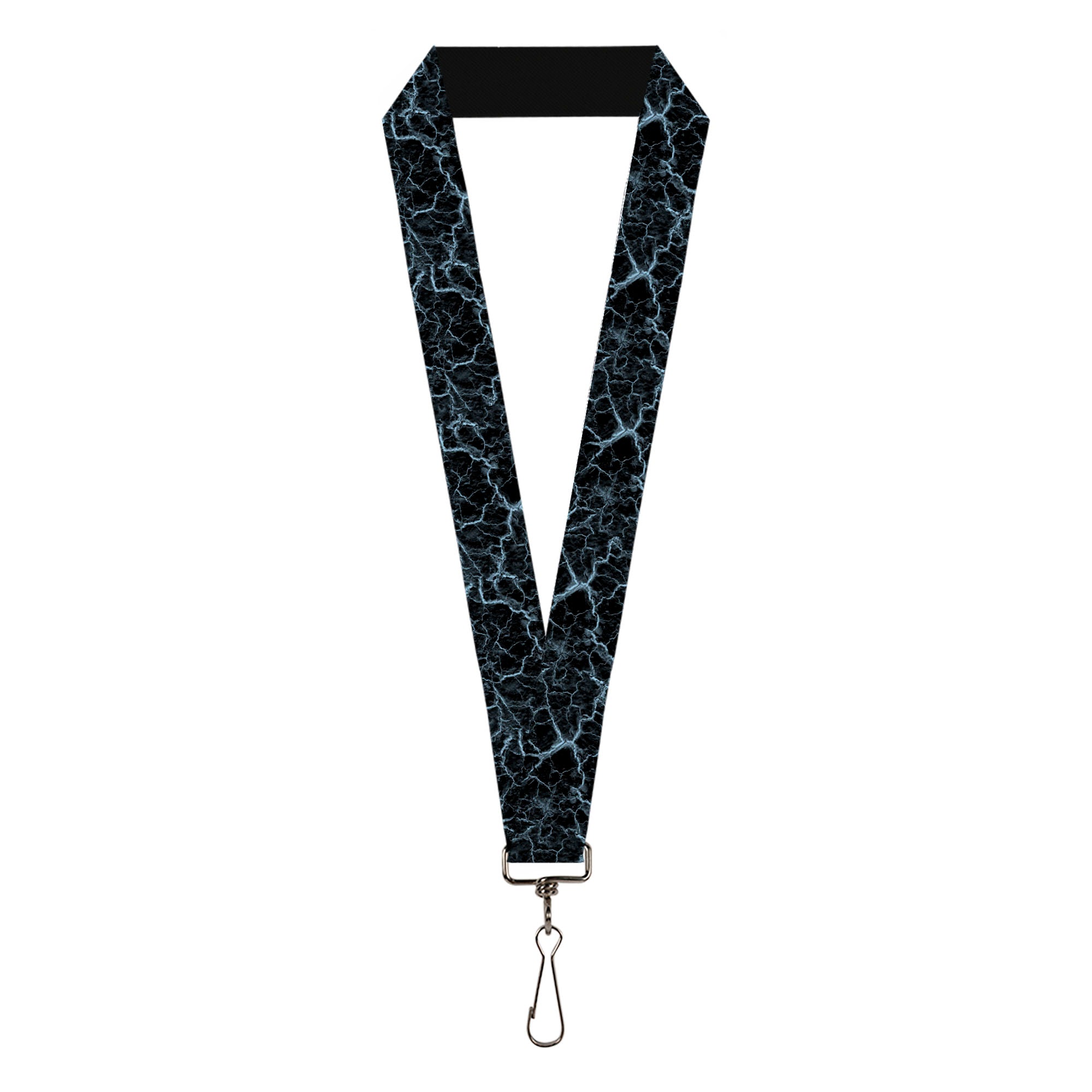 Lanyard - 1.0" - Marble Black/Baby Blue Lanyards Buckle-Down