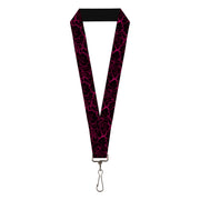 Lanyard - 1.0" - Marble Black/Hot Pink Lanyards Buckle-Down