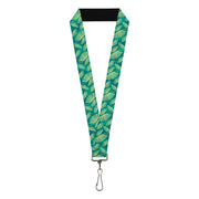 Lanyard - 1.0" - Palm Leaves Stacked Pastel Greens Lanyards Buckle-Down