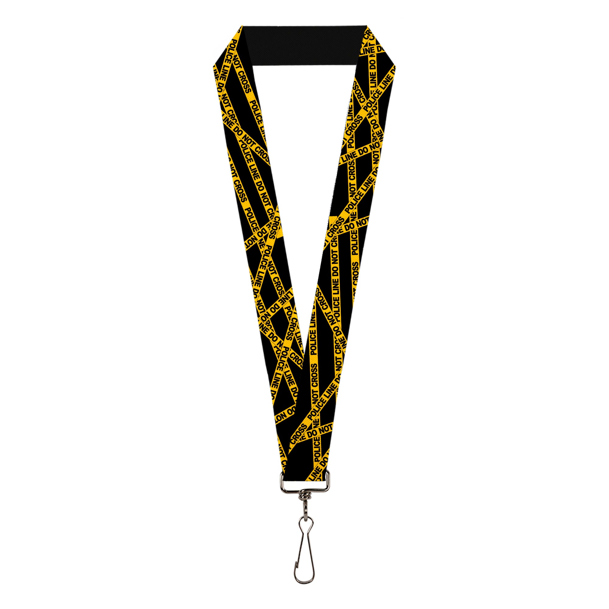 Lanyard - 1.0" - Police Line Black Yellow Lanyards Buckle-Down