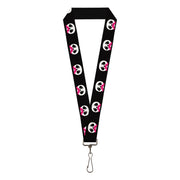 Lanyard - 1.0" - Panda Face w Pink Mustache Lanyards Buckle-Down