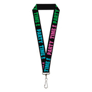 Lanyard - 1.0" - PARTY TIME! Black Green Turquoise Fuchsia Lanyards Buckle-Down