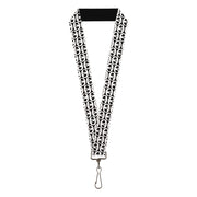 Lanyard - 1.0" - Smiling Panda Repeat Black White Lanyards Buckle-Down