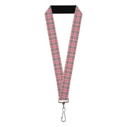 Lanyard - 1.0" - Plaid Pink Lanyards Buckle-Down