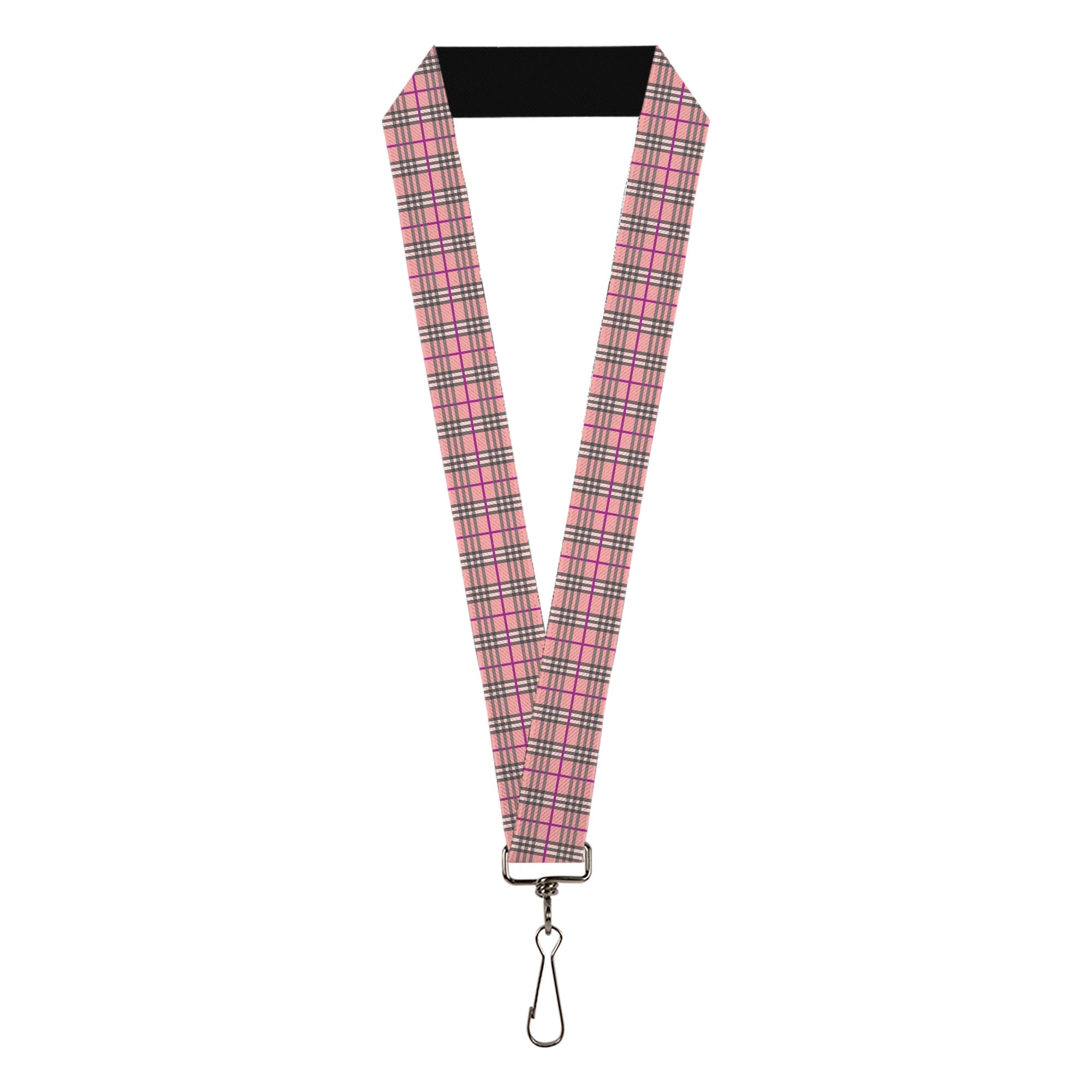 Lanyard - 1.0" - Plaid Pink Lanyards Buckle-Down