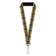 Lanyard - 1.0" - Plaid Tan Lanyards Buckle-Down