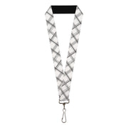 Lanyard - 1.0" - Plaid X Weathered White Gray Lanyards Buckle-Down