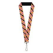 Lanyard - 1.0" - Plaid X White Gold Black Pink Lanyards Buckle-Down