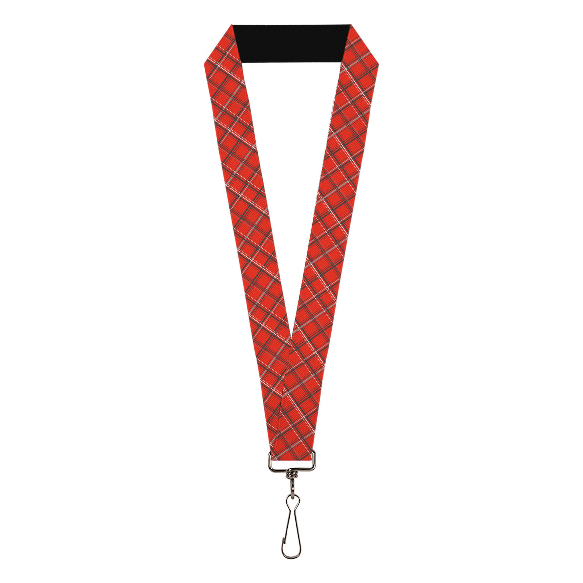 Lanyard - 1.0" - Plaid X Orange Gray Lanyards Buckle-Down