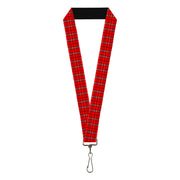 Lanyard - 1.0" - Plaid Red Lanyards Buckle-Down