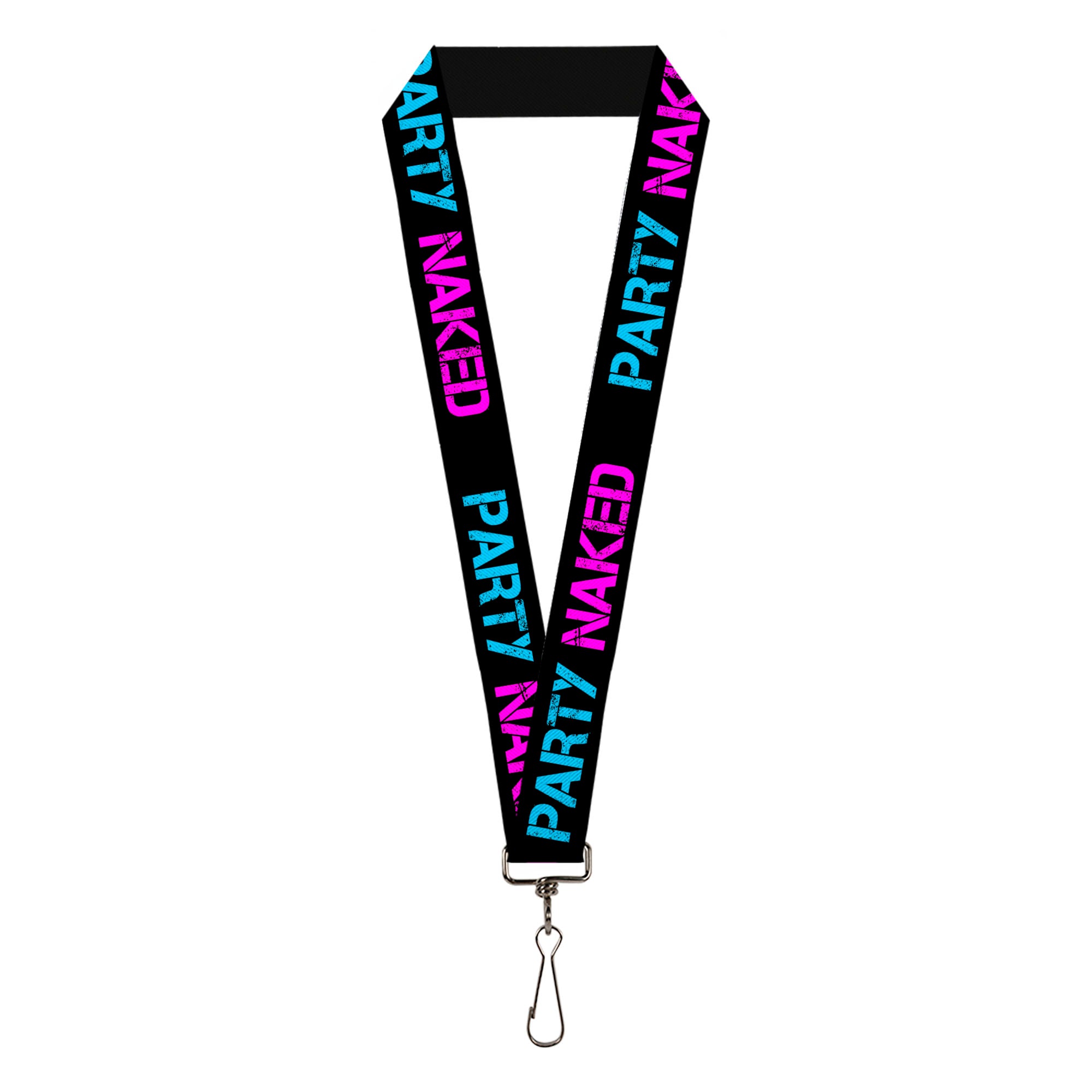 Buckle-Down Lanyard - PARTY NAKED Black/Turquoise/Fuchsia Lanyards Buckle-Down