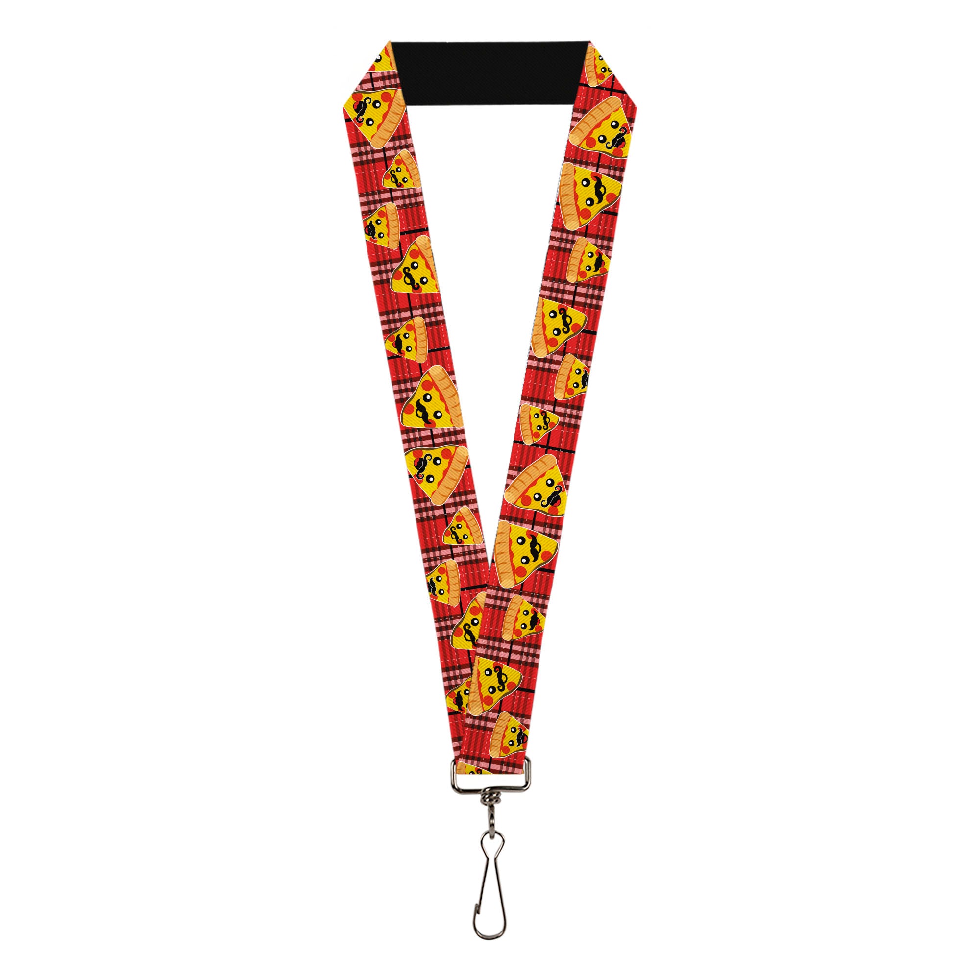 Lanyard - 1.0" - Pizza Man Plaid Red Lanyards Buckle-Down