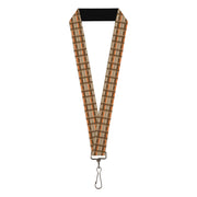 Lanyard - 1.0" - Plaid Tan Shades Orange Lanyards Buckle-Down