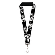 Buckle-Down Lanyard - PARTY NAKED Black/White Lanyards Buckle-Down