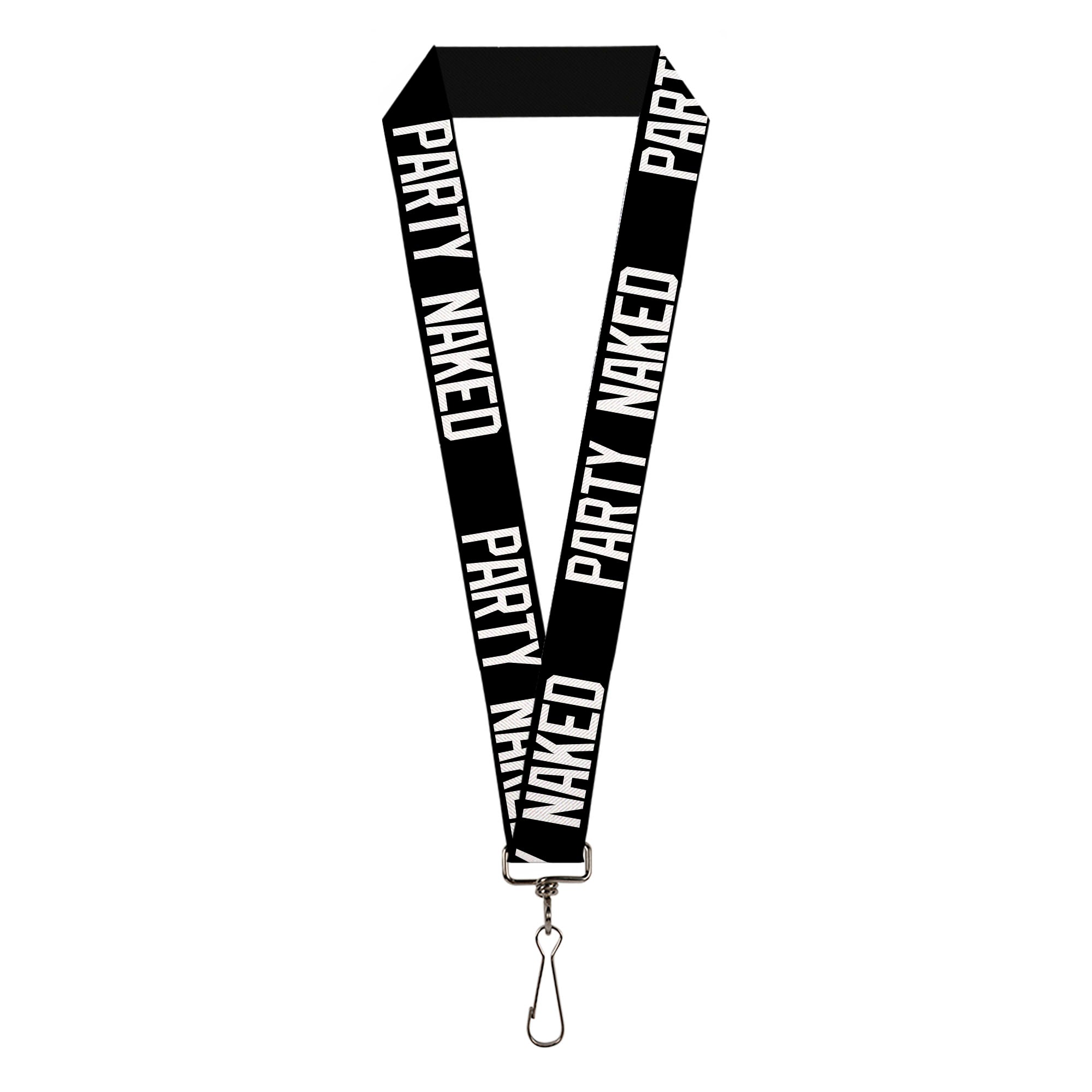 Buckle-Down Lanyard - PARTY NAKED Black/White Lanyards Buckle-Down