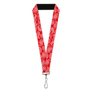 Lanyard - 1.0" - Paisley Red White Lanyards Buckle-Down