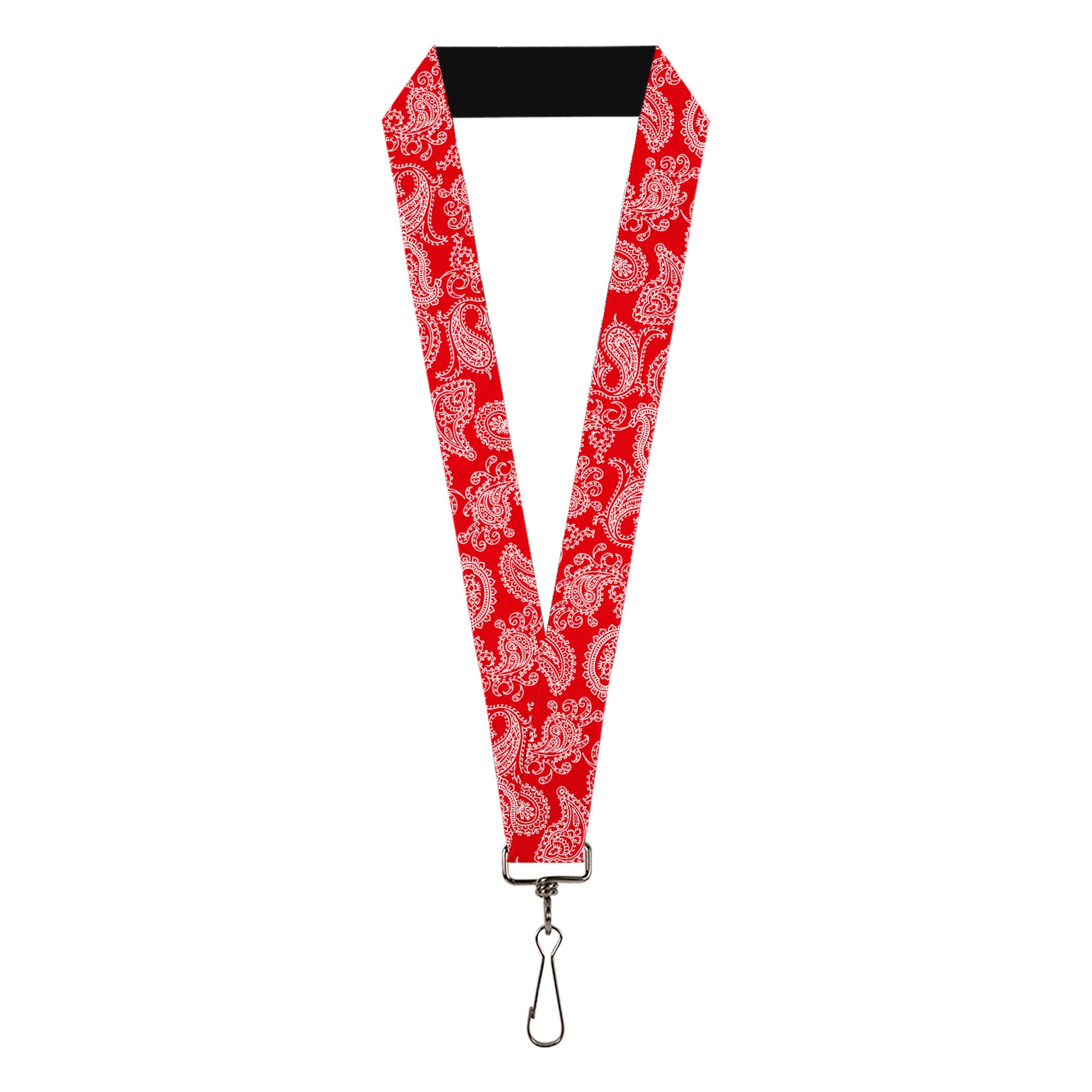 Lanyard - 1.0" - Paisley Red White Lanyards Buckle-Down