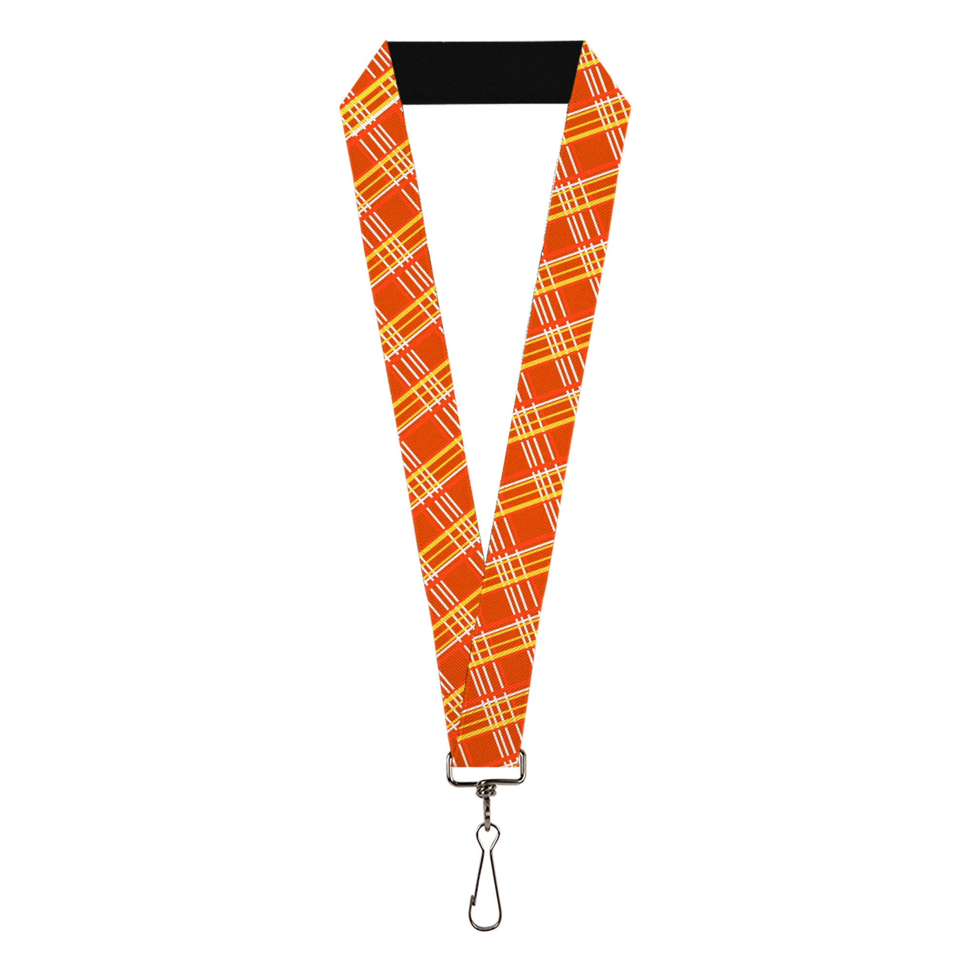 Lanyard - 1.0" - Plaid X4 Oranges White Lanyards Buckle-Down