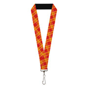Lanyard - 1.0" - Plaid X4 Fluorescent Oranges Pinks Yellow Lanyards Buckle-Down