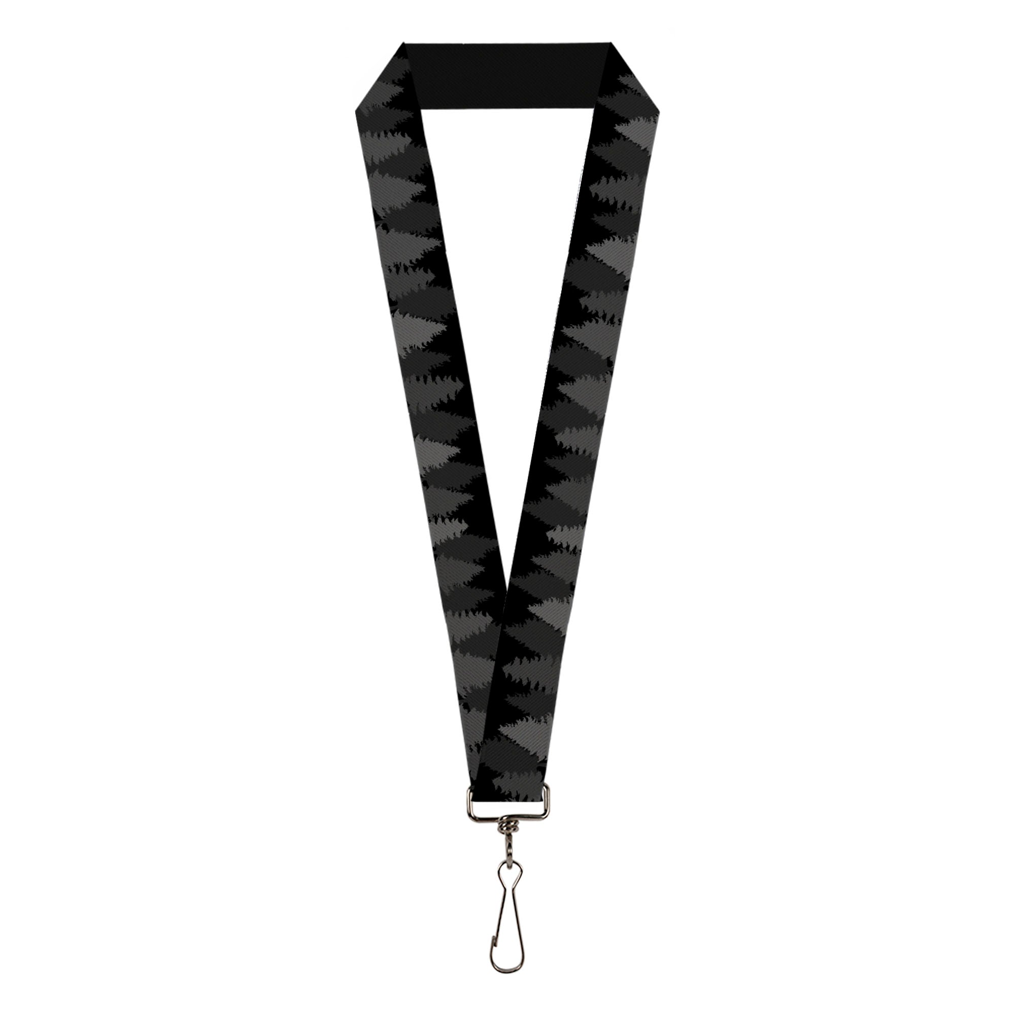 Lanyard - 1.0" - Pine Tree Silhouettes Black Grays Lanyards Buckle-Down