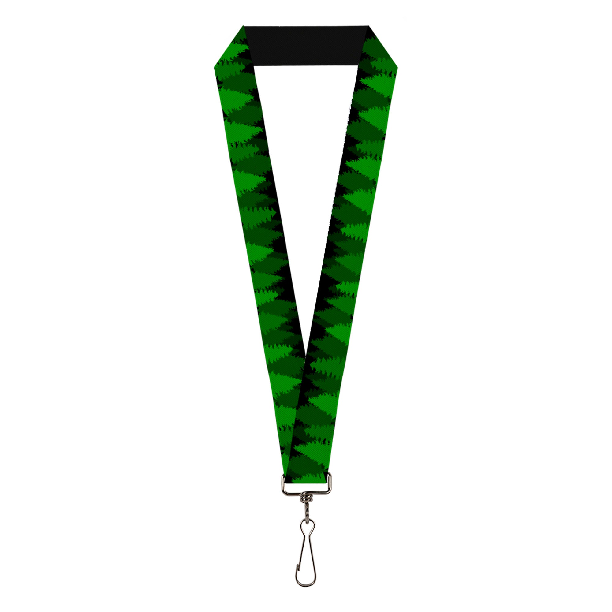 Lanyard - 1.0" - Pine Tree Silhouettes Black Greens Lanyards Buckle-Down