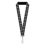 Lanyard - 1.0" - Pinwheel Plumes White Black Lanyards Buckle-Down