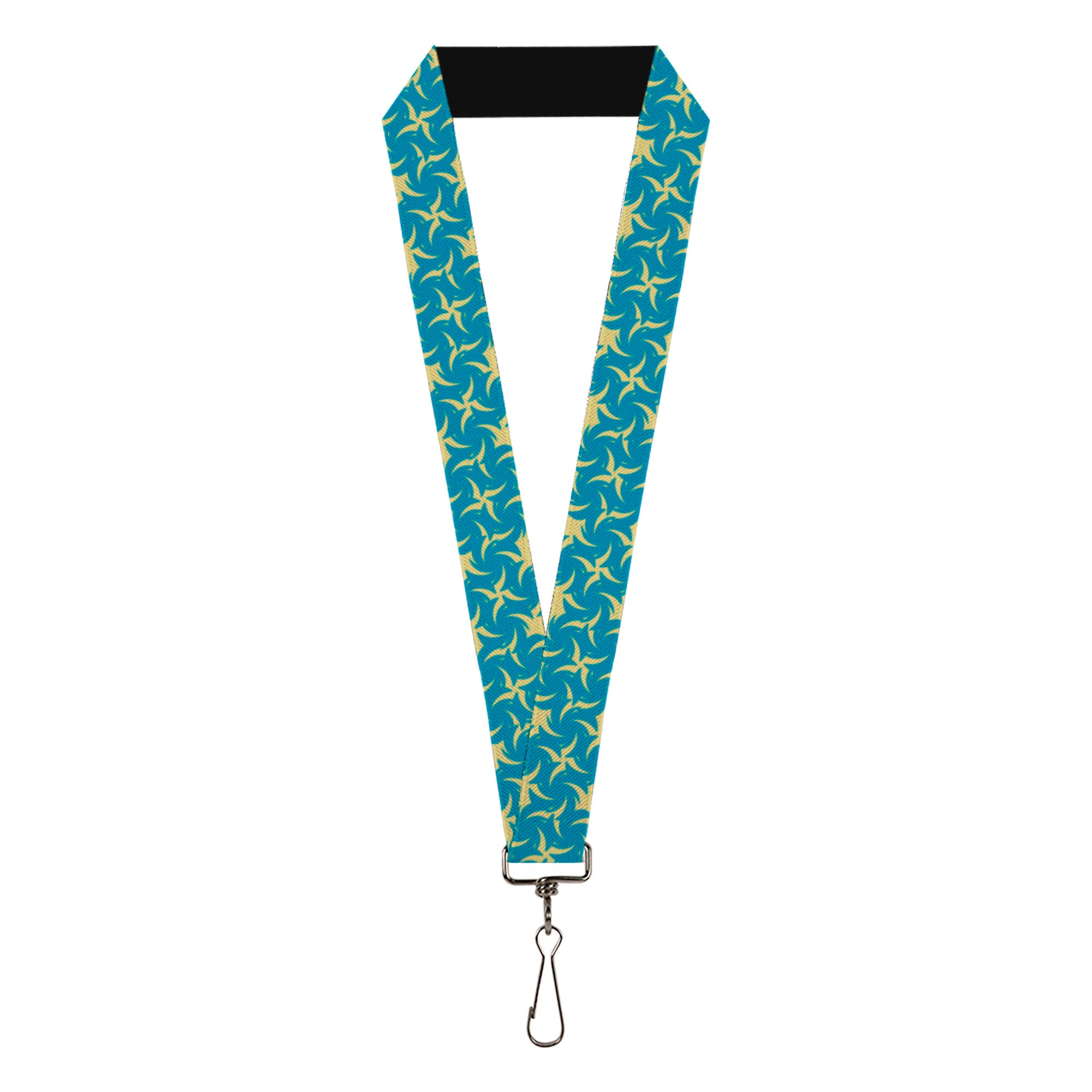 Lanyard - 1.0" - Pinwheel Plumes Beige Turquoise Lanyards Buckle-Down