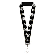 Lanyard - 1.0" - Panda w Gold Chain Black Lanyards Buckle-Down