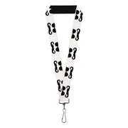Lanyard - 1.0" - Sunglasses & Mustache White Black Lanyards Buckle-Down