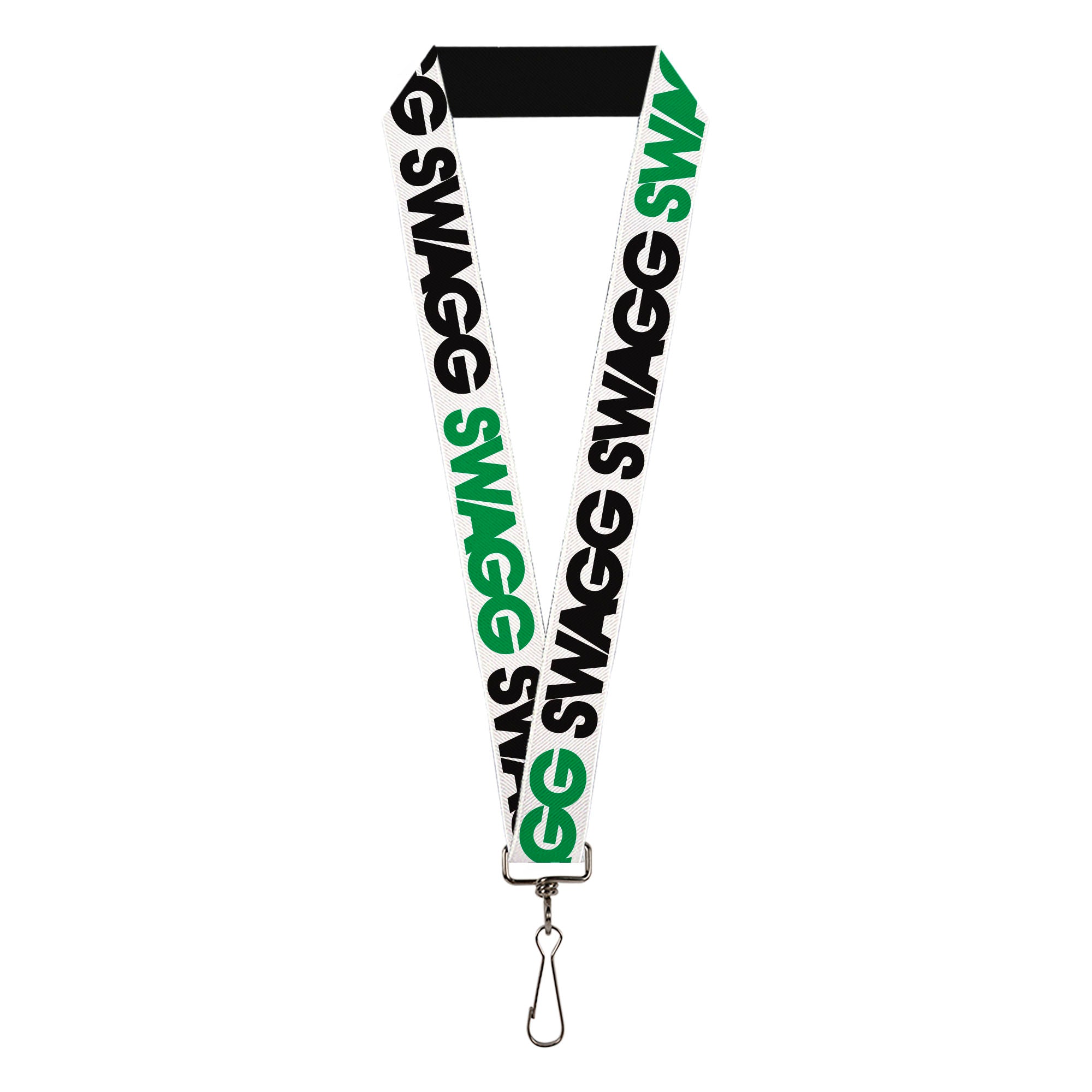 Lanyard - 1.0" - SWAGG White Black Green Lanyards Buckle-Down